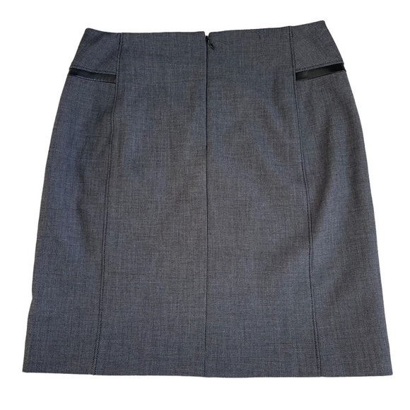 White House Black Market Women’s Luxe Suiting Pencil Skirt Size 8 Leather Trim - Picture 6 of 10